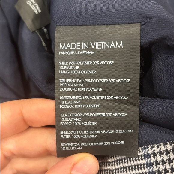 Club Monaco Plaid Belted Mini Skirt Grey Check Size 00 Work Office Preppy - Picture 3 of 8